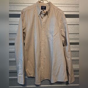 Charles Tyrwhitt Beige and Blue Plaid Shirt